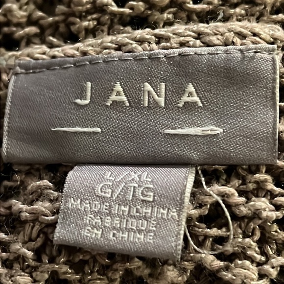 Jana open knit tan topper sweater cardigan sweater Sz L / XL - Picture 6 of 6